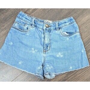 OshKosh B'Gosh Floral Denim Shorts Girl's Size 7/7A Blue Boho Elastic